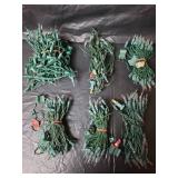 Green Christmas Mini Light Strands with Clear Bulbs