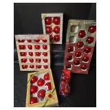 Red Glass Christmas Ball Ornament Collection