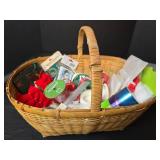 Christmas Wrapping Supply Basket with Ribbons
