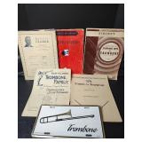 Classic Trombone Sheet Music Collection with License Plate