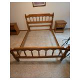 Full Size Maple Bed with Spindle Headboard and Footboard