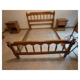 Full Size Maple Bed with Spindle Headboard and Footboard