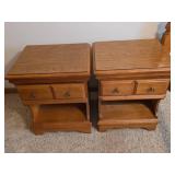2 Solid Wood Bedside Tables with Drawers