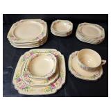 Homer Laughlin Floral Border China Set (6) Place Setting 30pc.