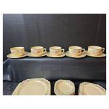 Homer Laughlin Floral Border China Set (6) Place Setting 30pc.