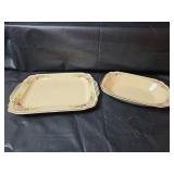 Homer Laughlin Floral Pattern Serving Platter and Bowl