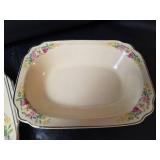 Homer Laughlin Floral Pattern Serving Platter and Bowl