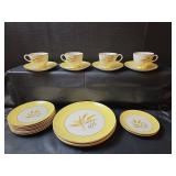 Century Alliance Autumn Gold Dinnerware Set 20pc (3 dinner plates,  7 salad plates,  6 saucers,  and 4 mugs)