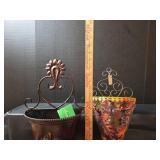 2 Metal Wall Pockets and 4 Curtain Panels