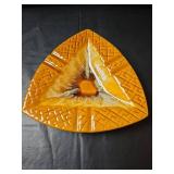 Mid-Century Orange Glazed Triangle Ashtray