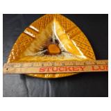 Mid-Century Orange Glazed Triangle Ashtray
