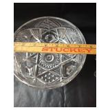 Crystal Clear Glass Footed Bowls and Light Blue Glass Bowl