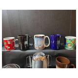Sunbeam Mixer with Assorted Coffee Mugs, and Sifter