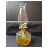 Glass Oil Lamp with Embossed Design