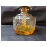 Glass Oil Lamp with Embossed Design
