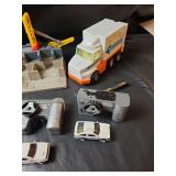Mixed Toy Lot - Wooden Cars, Playmat and Moving Truck Playset