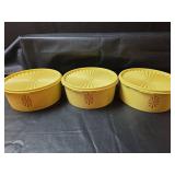 Tupperware Yellow Servalier Containers Set