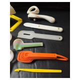 Tupperware Measuring Spoons and Cups Set with Holder and Utensils