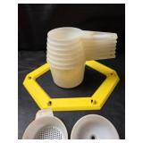 Tupperware Measuring Spoons and Cups Set with Holder and Utensils