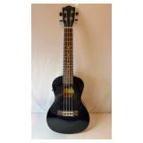 Lanikai Black Electric Bass Ukulele with Gold Trim