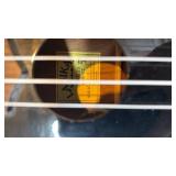 Lanikai Black Electric Bass Ukulele with Gold Trim