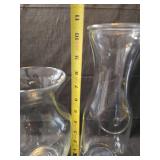Clear Glass Hurricane Vases - Set of 2