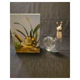 Avon Glass Snail and Bath Oil Gift Set
