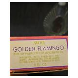 Avon Golden Flamingo Bath Oil Set with Glass Decanter