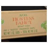 Avon Hostess Fancy Soap Set with Crystal Fan Dish