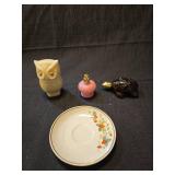 1978 Avon Decorative Set - Owl, Bird & Dish Collection