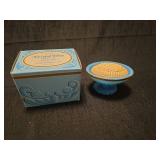 Avon Bristol Blue Soap Dish Set with Moonwind Soap