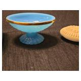 Avon Bristol Blue Soap Dish Set with Moonwind Soap