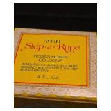 Avon Skip-a-Rope Roses Cologne Set with Buttercup Candlestick