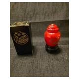 Avon Oriental Peony Moonwind Cologne with Red Vase
