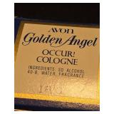 Avon Golden Angel Occur Cologne with Ceramic Figurine