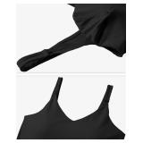 V VOCNI Nursing Tank Tops for Breastfeeding Workout Crop Top Longline Nursing Sport Bra Maternity Bras for Pregnancy Black Small