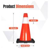 3PACK Safety Cones Orange PVC Traffic Cone with Weighted Base for Parking 18inches Flexible Durable Stable Reflective Honeycomb Surface Ideal for Outdoor Use Retail- $44