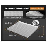 Threshold Ramps for Doorways Portable Ramp for Wheelchairs for Home Steps 2-6" Rise Wheelchair Door Scooter Ramp 31"x24.5" Shed Handicap Ramps 9.9lbs Aluminum Ramps with Extender Plate, Retail $115