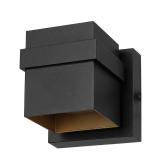 GLOBE Electric 60000022 11.5W LED Integrated Outdoor Wall Sconce, Matte Black, Gold Accent, 400 Lumens, 3000 Kelvins, 90 CRI, Front or Back Porch Decor, Modern Minimalist Exterior Lighting, Retail $50