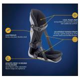 United Ortho Plantar Fasciitis Adjustable Leg Support Brace Fits Right or Left Foot for Soreness Relief, Foot Pain and Stretching, Medium, Black