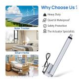 ECO-WORTHY Heavy Duty 330lbs/1500N Solar Tracker Linear Actuator Multi-Functions (12V, 18\") IP54 Waterproof Linear Motion Actuator