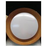 Bargeni Flush Mount Ceiling Light,12.5 inch LED Ceiling Light Fixture,5CCT Dimmable/2700K-6000K/20W, Matte Black with Wood Accent,Mid Century Light Fixtures Ceiling Mount,ETL Certified, Retail $50