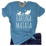 SELECTEES Graphic Tees for Women Cute T Shirts Heather Indigo Medium