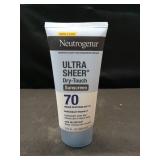 Neutrogena Ultra Sheer Dry-Touch Sunscreen Lotion SPF 70, Broad Spectrum, Water Resistant 80 Min, Oil-Free, Oxybenzone-Free, Non-Comedogenic, Matte Finish, Body Sunscreen, Travel Size 3 Fl Oz