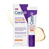 CeraVe Skin Renewing Vitamin C Eye Cream, Vitamin C, Hyaluronic Acid, Ceramides & Caffeine, Under Eye Cream For Dark Circles and Puffiness, Fragrance Free & Ophthalmologist Tested, 0.5 Fl. Oz
