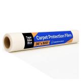 TapeManBlue Carpet Protection Film, 36 inch x 500 Foot roll, Self Adhesive Plastic Carpet Protector Film with Clean Removal & Easy Unwind, Strong and Durable Covering for Construction, Retail $125
