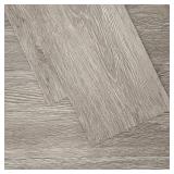 MULGREAT Peel and Stick Floor Tile, 18 Sq.Ft Self Adhesive Vinyl Flooring Plank, 12 Pieces Waterproof Heavy Duty Wood Grain Tiles, 36"x6" DIY Planks for Laundry Kitchen Apartment Home, Soft Grey, Reta