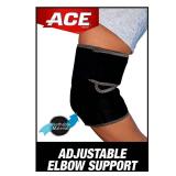 ACE Brand Adjustable Compression Elbow Support, Moderate Support for Weak, Sore or Injured Joints, Adjustable Features, One Size Fits Most