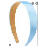Wide Satin Headband Light Blue