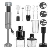 Handheld Immersion Blender Bundle, 1000W Powerful 11-in-1 Set for Smoothies,Orange Juicer,Minced meat,Milk frother,Egg Beater, Dough Hook, Vegetable Chopper, Potato Masher Retail- $95